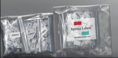 Xpresa White Woven Size Labels 600pcs. pack XS S M L XL XXL